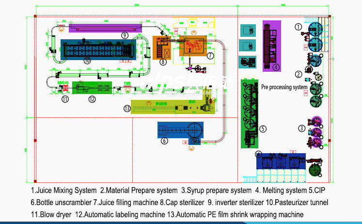 Máquina de enchimento automática de suco de fruta 8000BPH
